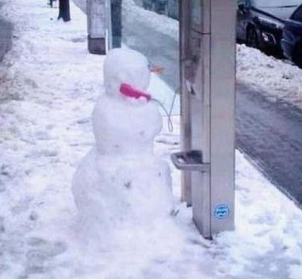 phone snowman