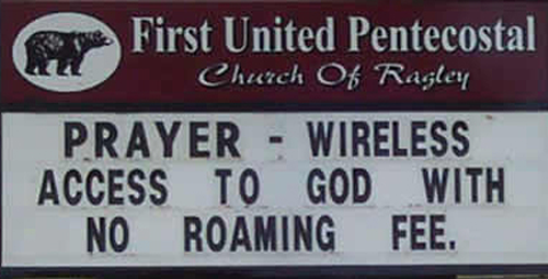 Prayer - wireless access to God with no roaming fee