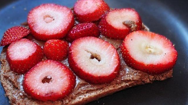 12 peanut butter, strawberries on toast_tn