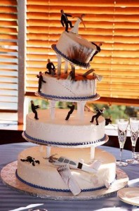 Action wedding cake