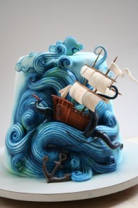Stormy sea cake