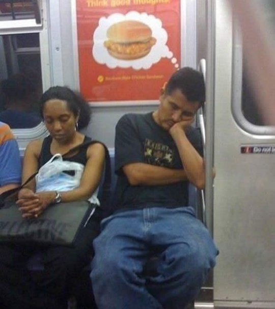 Man dreaming about hamburger