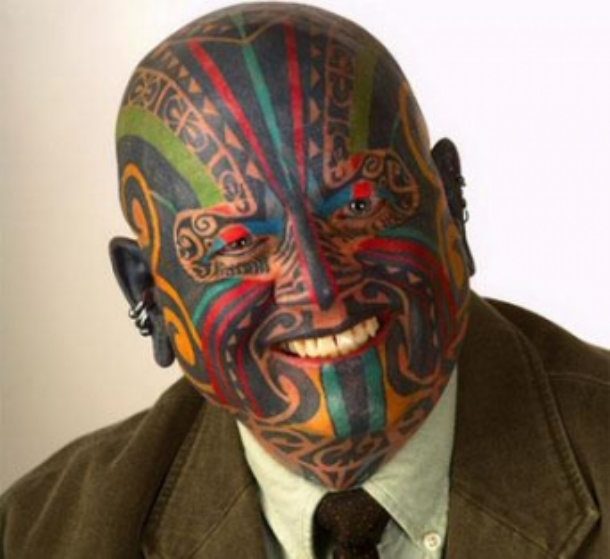 colored tattoo face