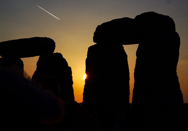Close Up Stonehedge at Sunset