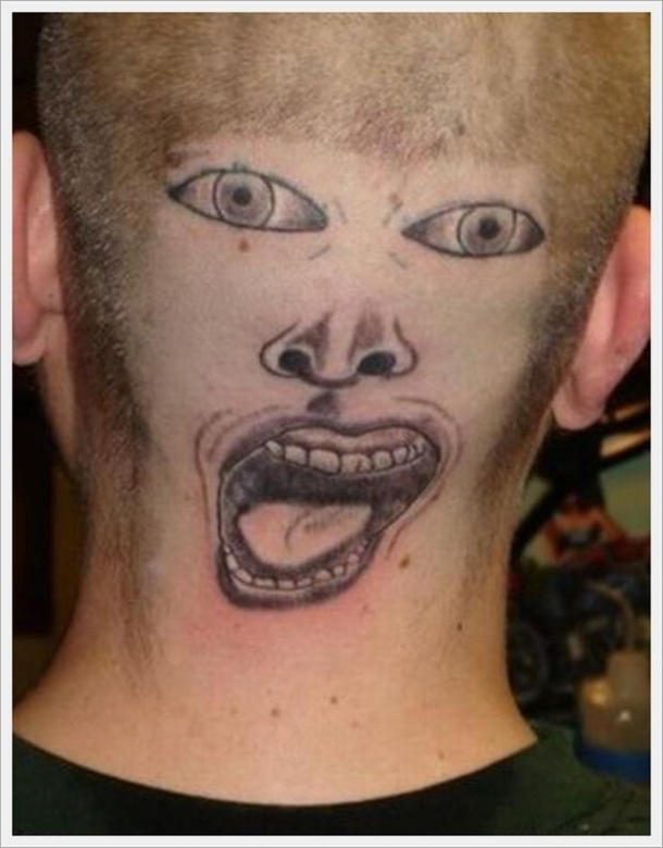 weird face tattoo