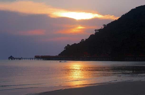 Langkawi beach at sunset