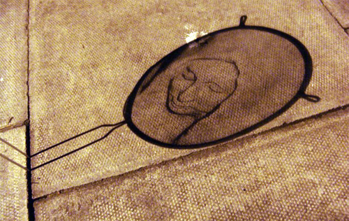 Female face using sieve shadow