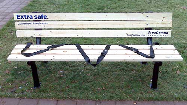 Extra Safe bench ad