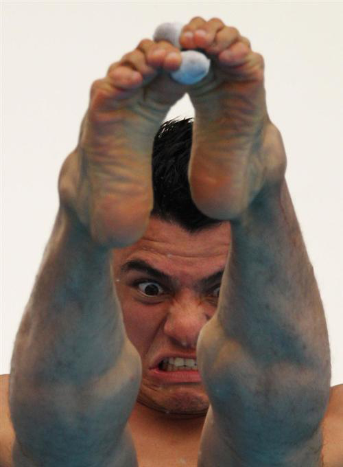 funny olympic diving face