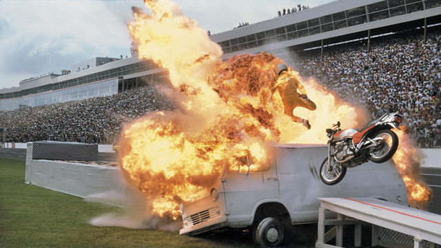 Dennis Pinto driving a bike into a van