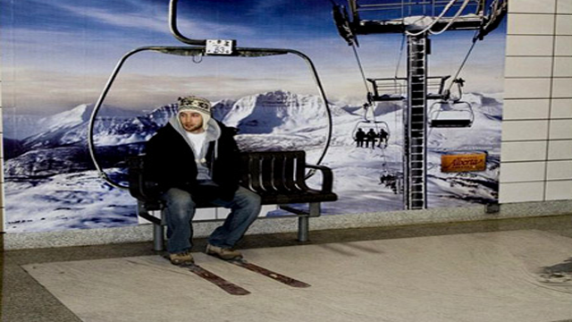 Travel Alberta - ski bench ad