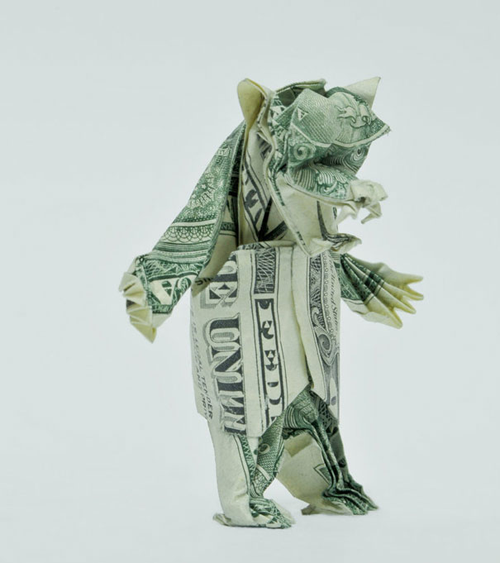 money origami bear