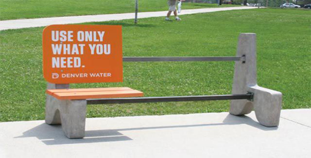 A bench with a sign on it