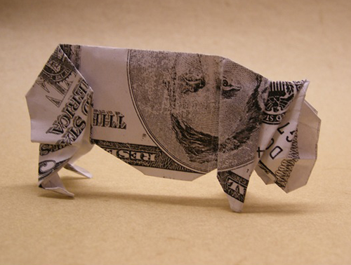 bison money origami