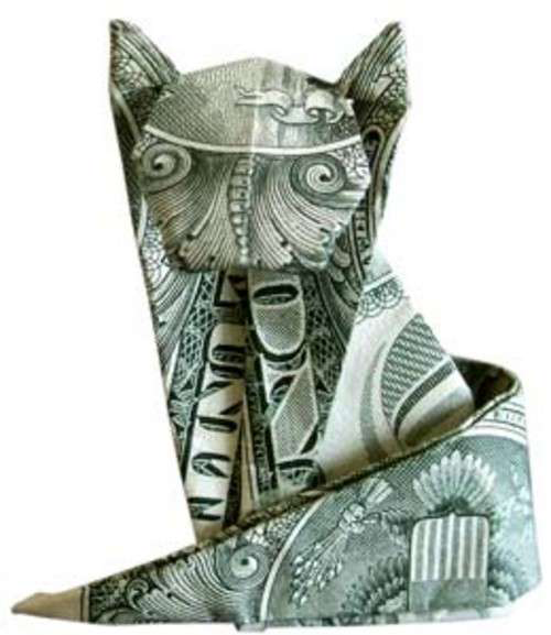 cat money origami