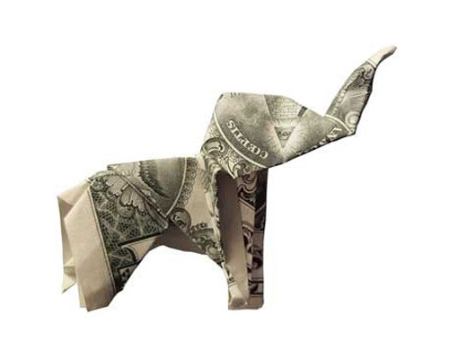 elephant money origami