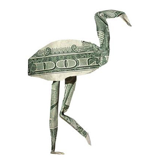 flamingo money art