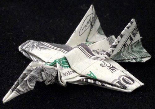 fighter jet money origami