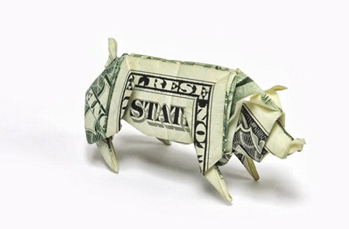 pig money origami