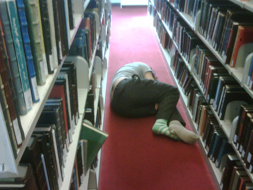 Sleeping in the library