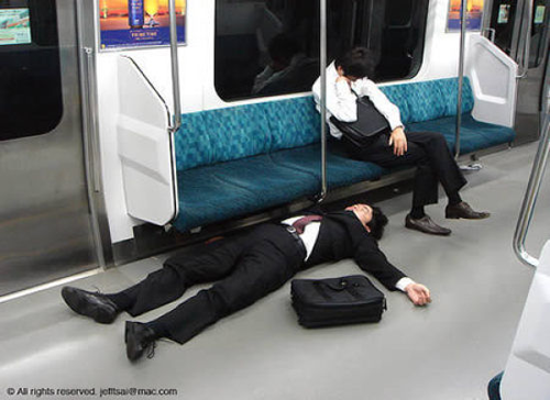 Sleeping on the subway