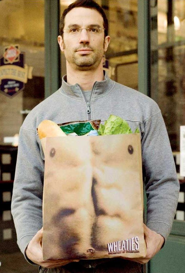 man holding bag that appears like abs