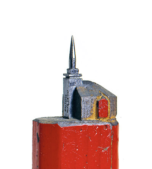 miniature pencil tip sculpture