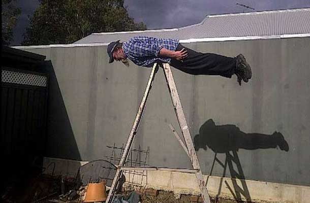 planking on a ladder