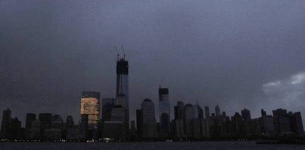 Manhattan blackout during Hurricane Sandy’s visit