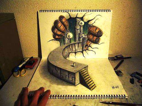 Stairs Realistic 3D Drawing