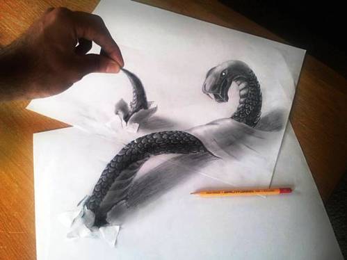 Serpent Realistic 3D Drawing