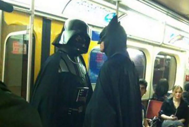 batman and darth vader appear face to face