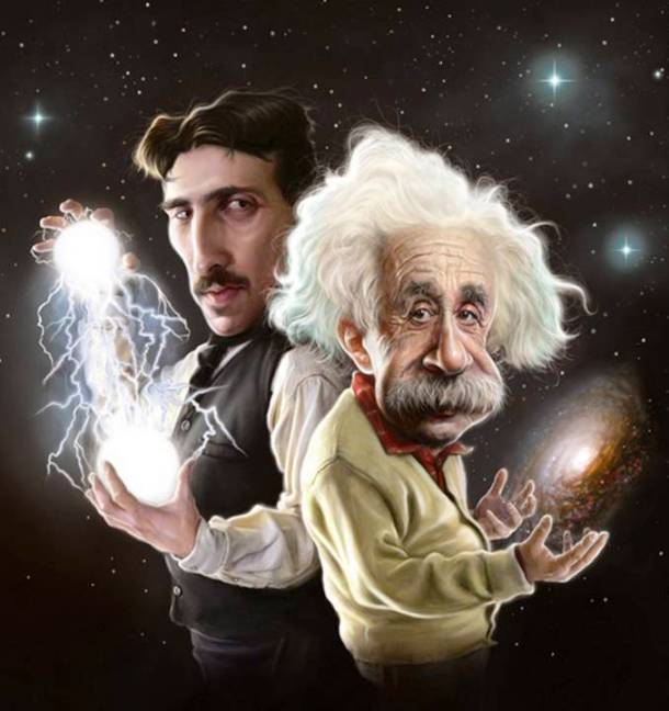 Nikola Tesla and Albert Einstein