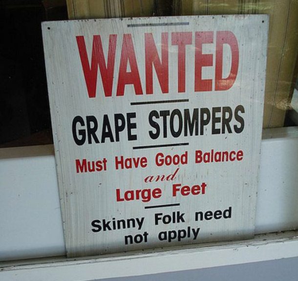 wanted grape stompers