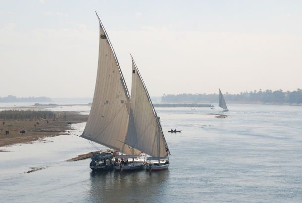 Nile River with sailboat