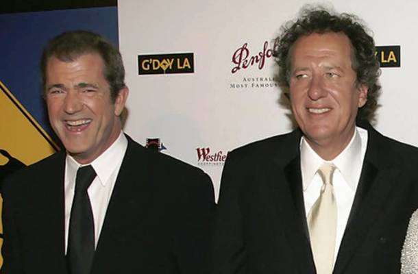 Mel Gibson and Geoffrey Rush