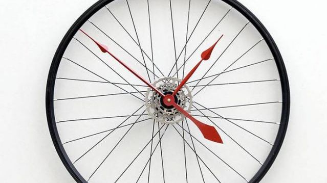 Clocks Made out of Bicycle Wheels