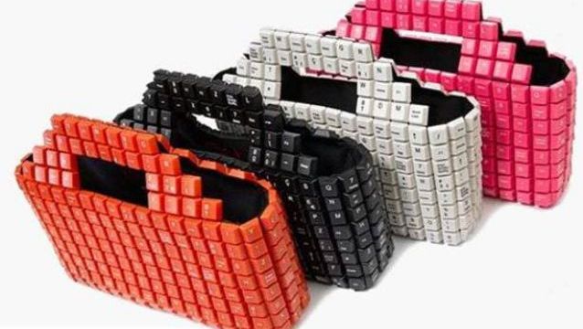 Stylish Handbag Made out of Keyboard Pieces