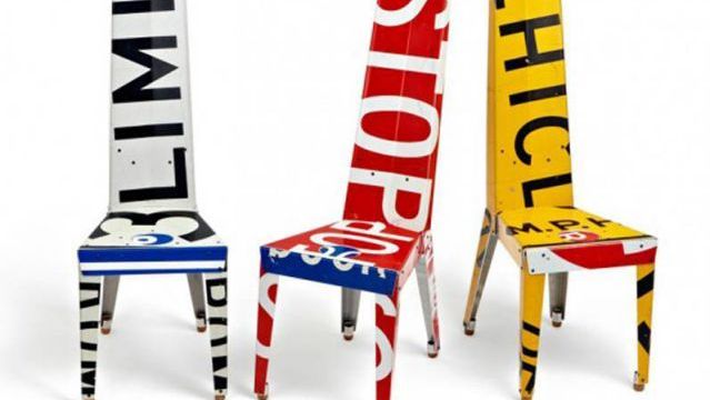 Modern Chairs out of street signs