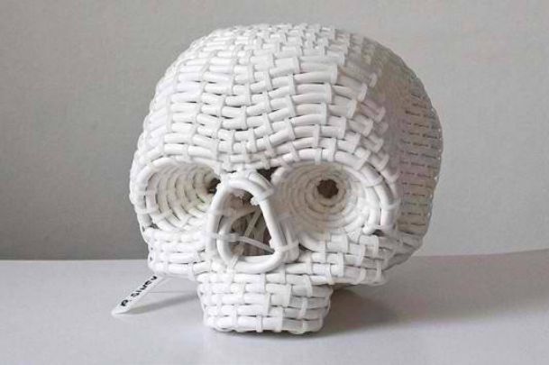 Skull Sculpture using Electrical Cables