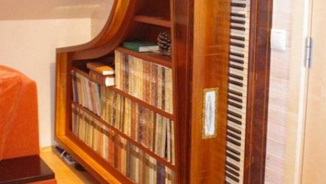 Bookshelf Made out of Piano Case
