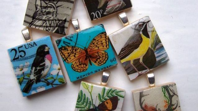 Pendants Made out of Stamps