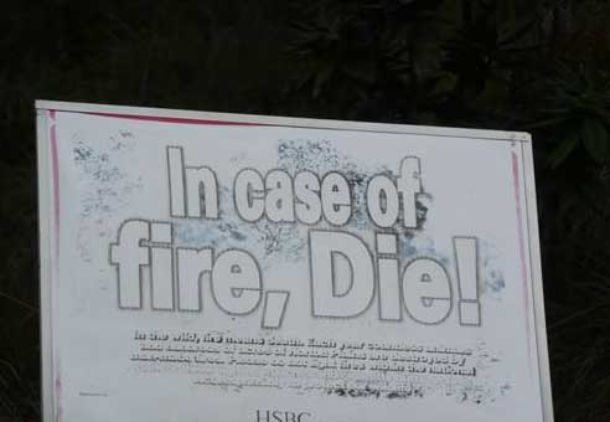 in case of fire, die