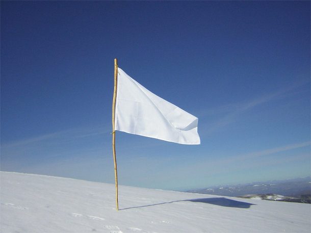 white flag of surrender