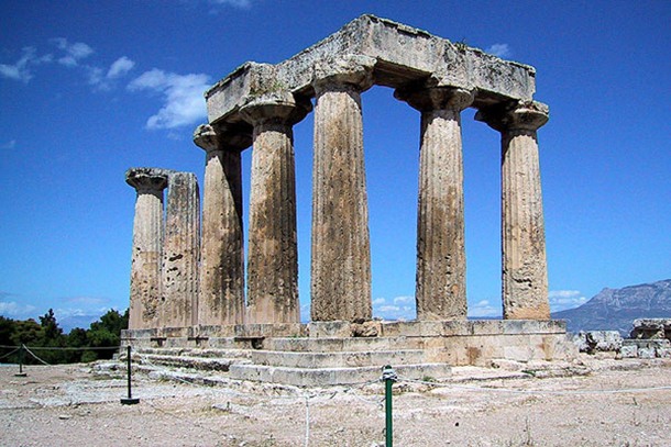 The Temple of Apollo. Corinth, Greece. 540 B.C.