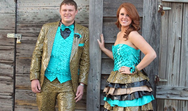 duct tape prom dress and suit