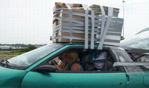 duct tape luggage rack