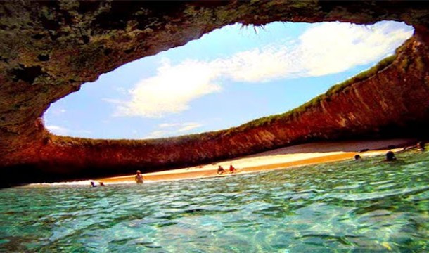 Hidden Beach in the Marieta Islands near Puerto Vallarta, Mexico