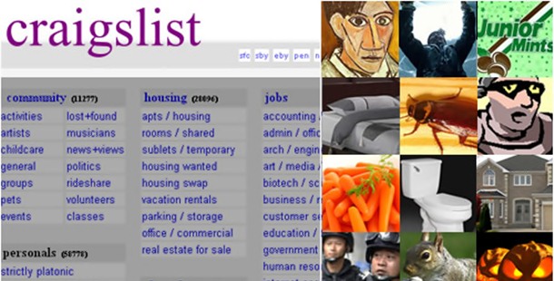 A collage of craigslist ads images of people