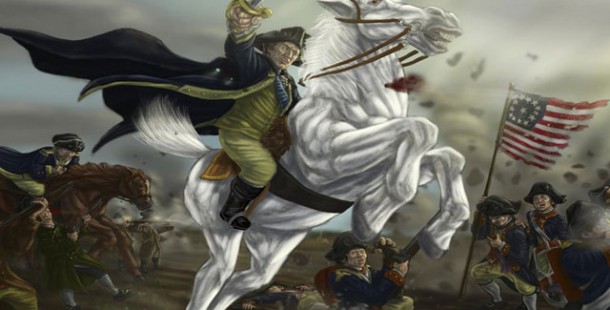 A person riding a white horse
